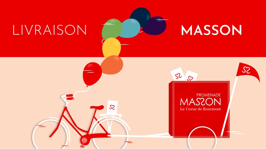 Livraison à vélo Promenade Masson