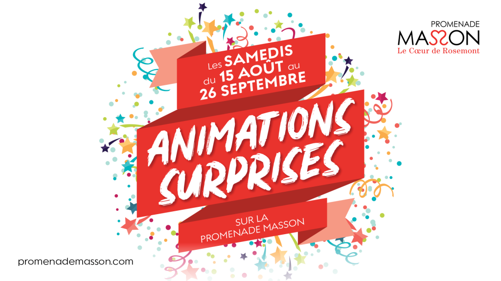 Animations surprises les samedis d'été sur la Promenade Masson